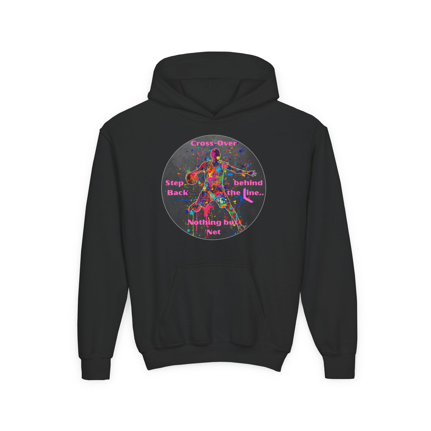 BASKETBALL INSPIRATIONAL Colorful Youth Hoodie - Inspirational Streetwear, Motivational Gift, Everyday Comfort, Trendy Fashion, Creative Self-Expression