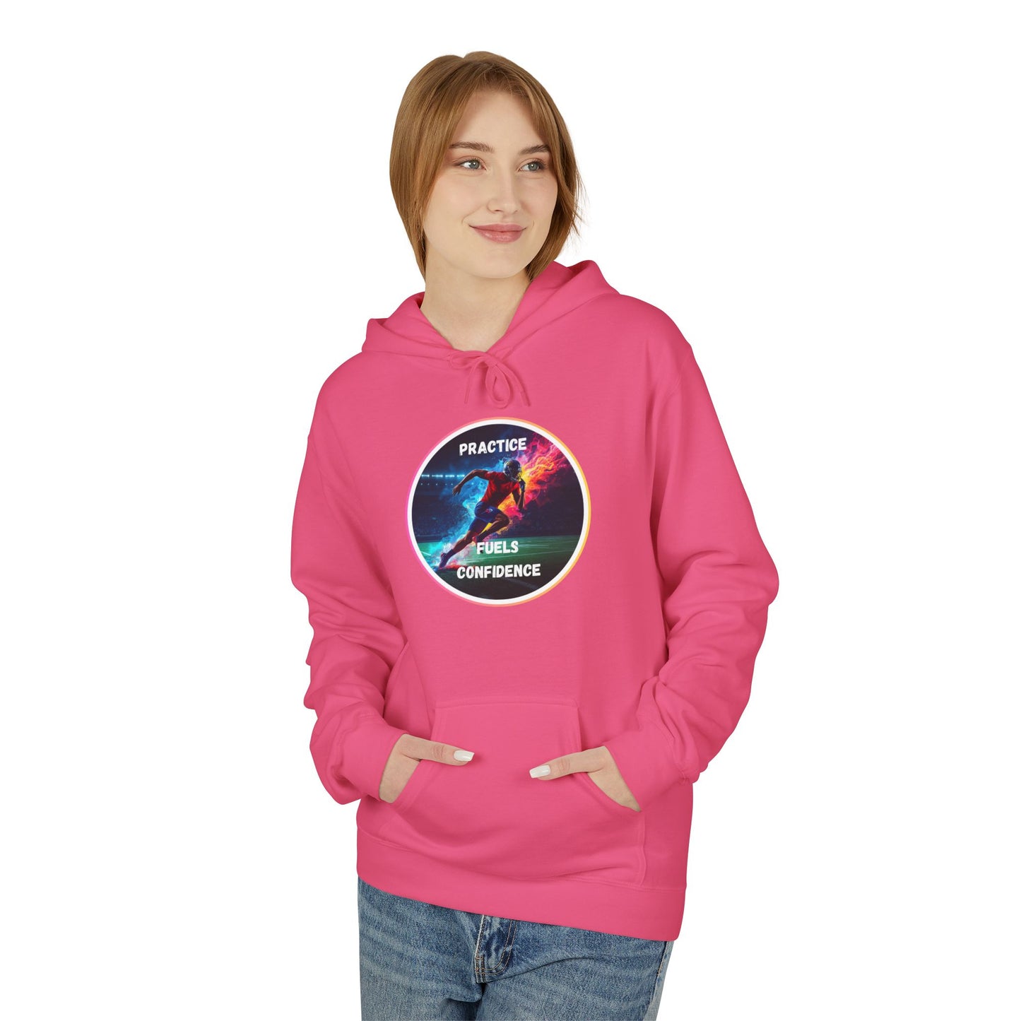 PRACTICE MODIVATIONAL - Inspirational Hoodie, Unisex Midweight Hoodie for Relaxation, Gift for Friends, Motivational Sweatshirt, Warm Fleece, Everyday Comfort