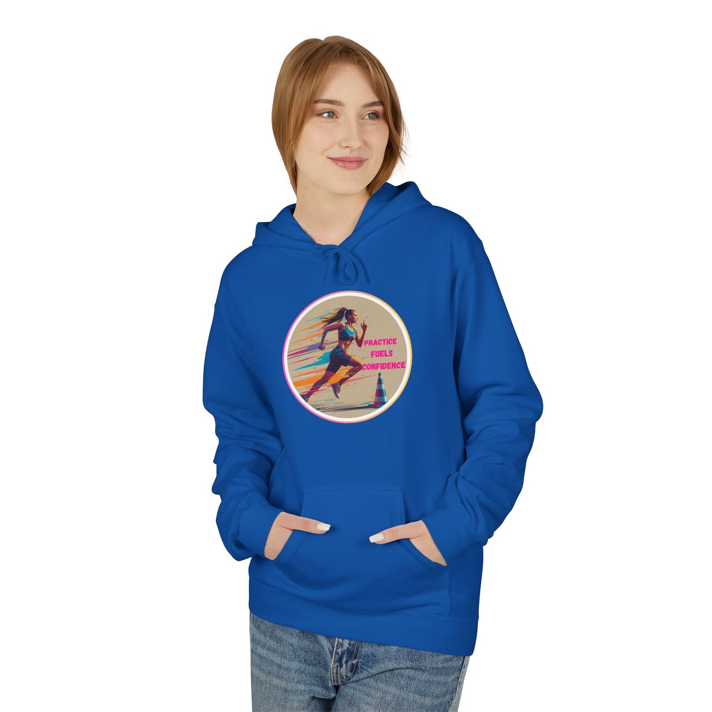 PRACTICE MODIVATIONAL - Women's Inspirational Hoodie, Unisex Midweight Hoodie for Relaxation, Gift for Friends, Motivational Sweatshirt, Warm Fleece, Everyday Comfort