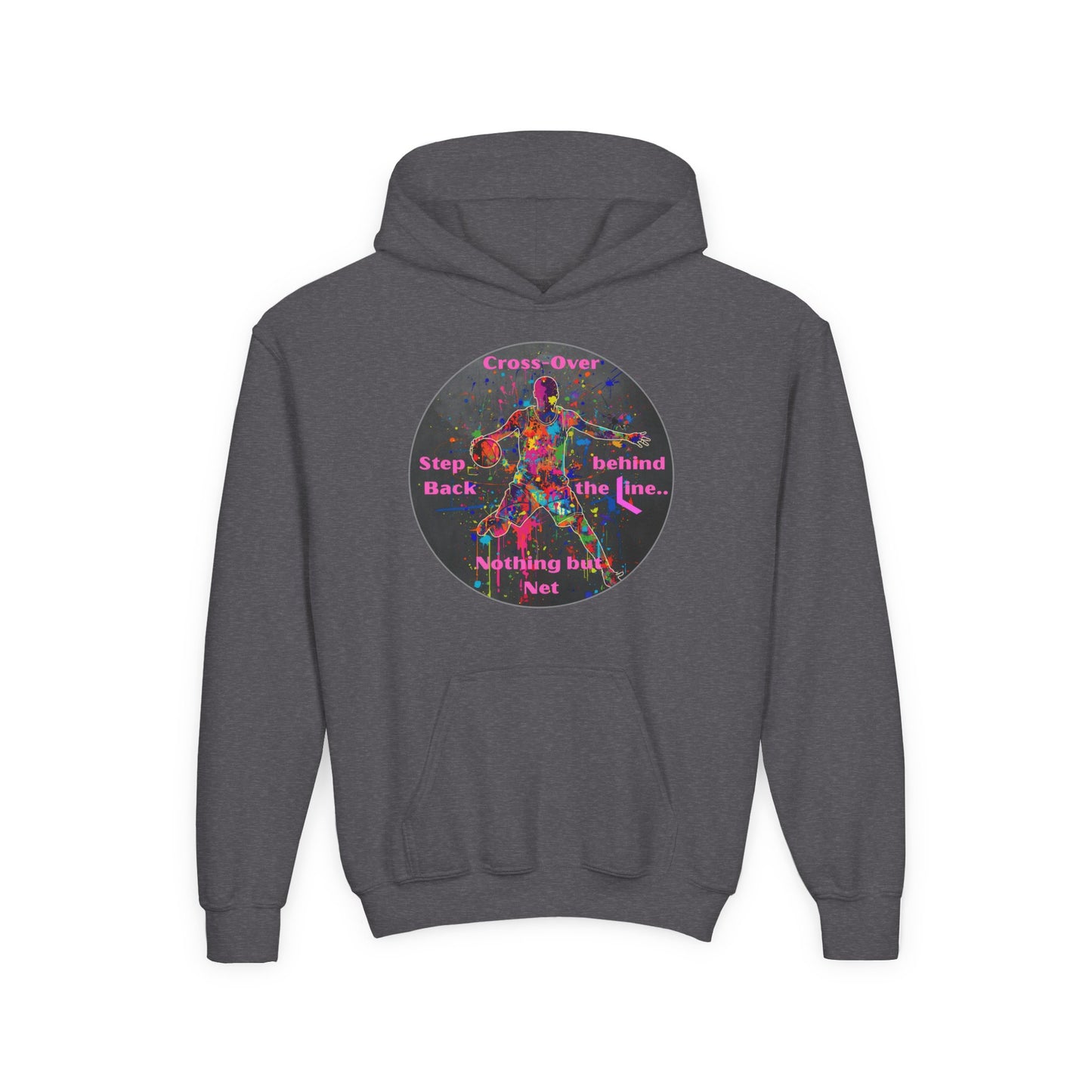 BASKETBALL INSPIRATIONAL Colorful Youth Hoodie - Inspirational Streetwear, Motivational Gift, Everyday Comfort, Trendy Fashion, Creative Self-Expression