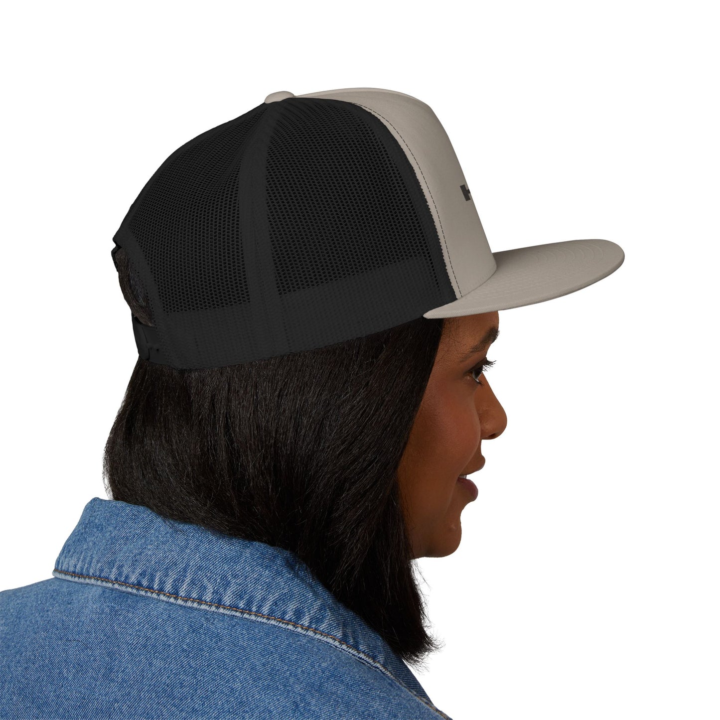 Stylish 5 Panel Trucker Cap with Embroidery, Fashion Hat, Outdoor Cap, Gift for Him, Adjustable Headwear