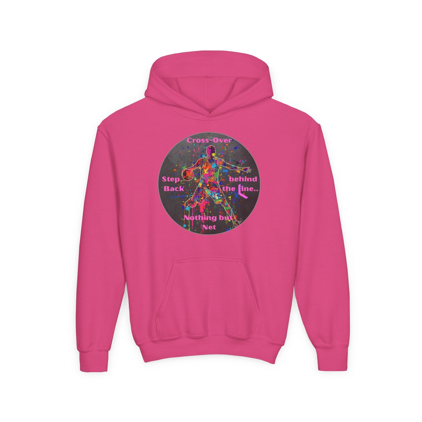 BASKETBALL INSPIRATIONAL Colorful Youth Hoodie - Inspirational Streetwear, Motivational Gift, Everyday Comfort, Trendy Fashion, Creative Self-Expression