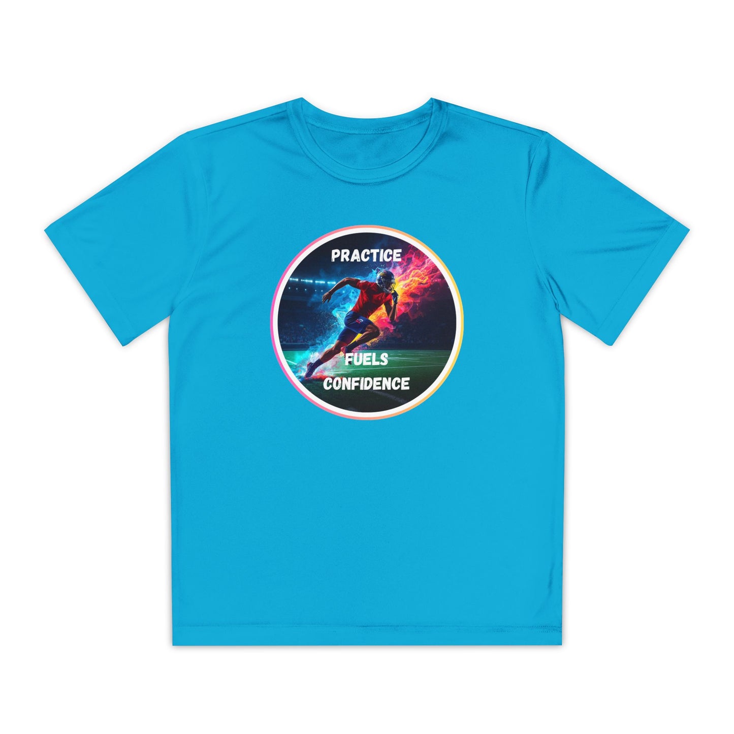 PRACTICE FUELS CONFIDENCE - Youth Athletic T-Shirt, Motivational Practice Tee for Young Athletes, Sports Team Gear, Training Apparel, Gift for Runners