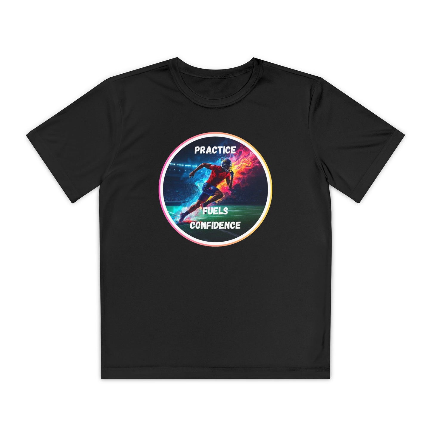 PRACTICE FUELS CONFIDENCE - Youth Athletic T-Shirt, Motivational Practice Tee for Young Athletes, Sports Team Gear, Training Apparel, Gift for Runners