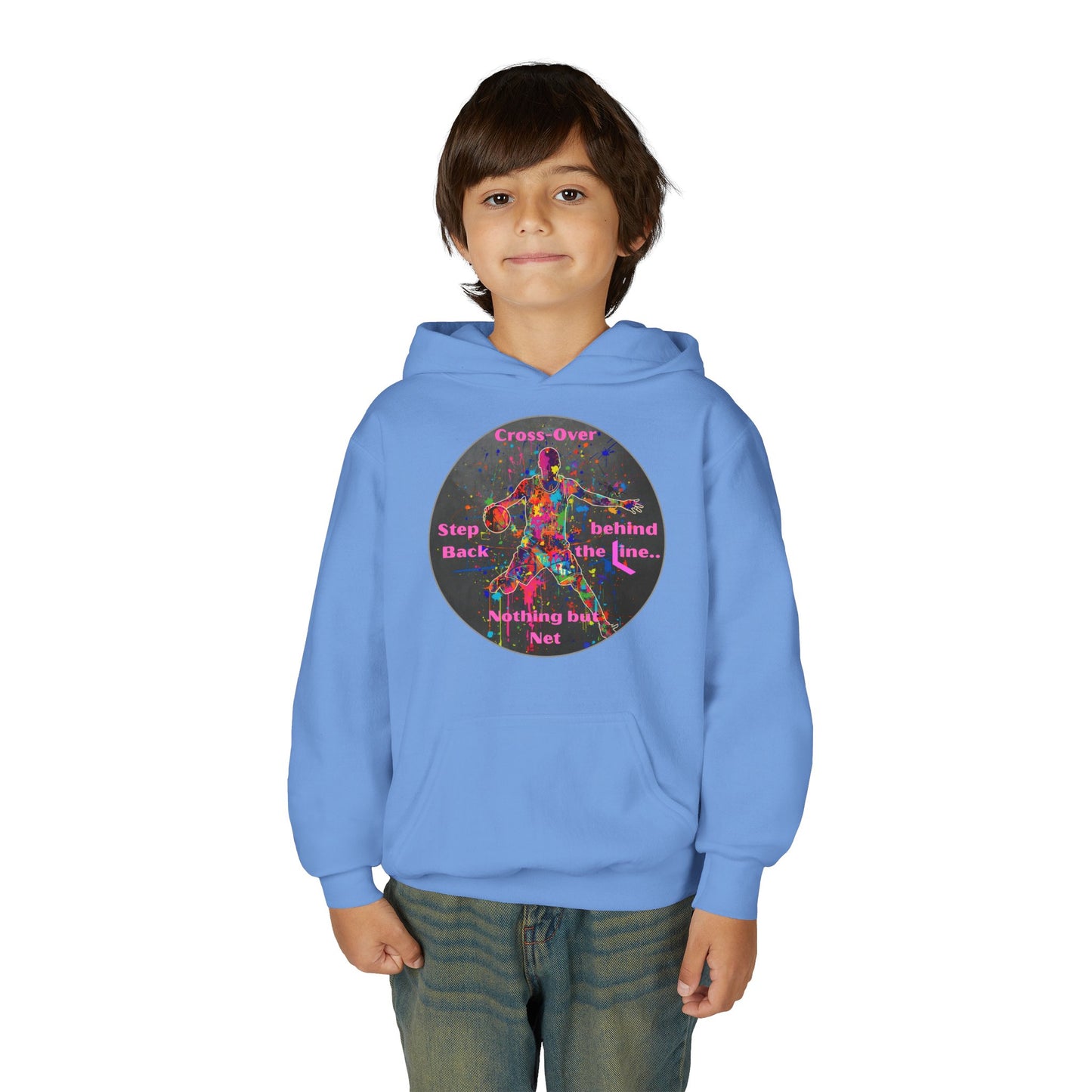 BASKETBALL INSPIRATIONAL Colorful Youth Hoodie - Inspirational Streetwear, Motivational Gift, Everyday Comfort, Trendy Fashion, Creative Self-Expression