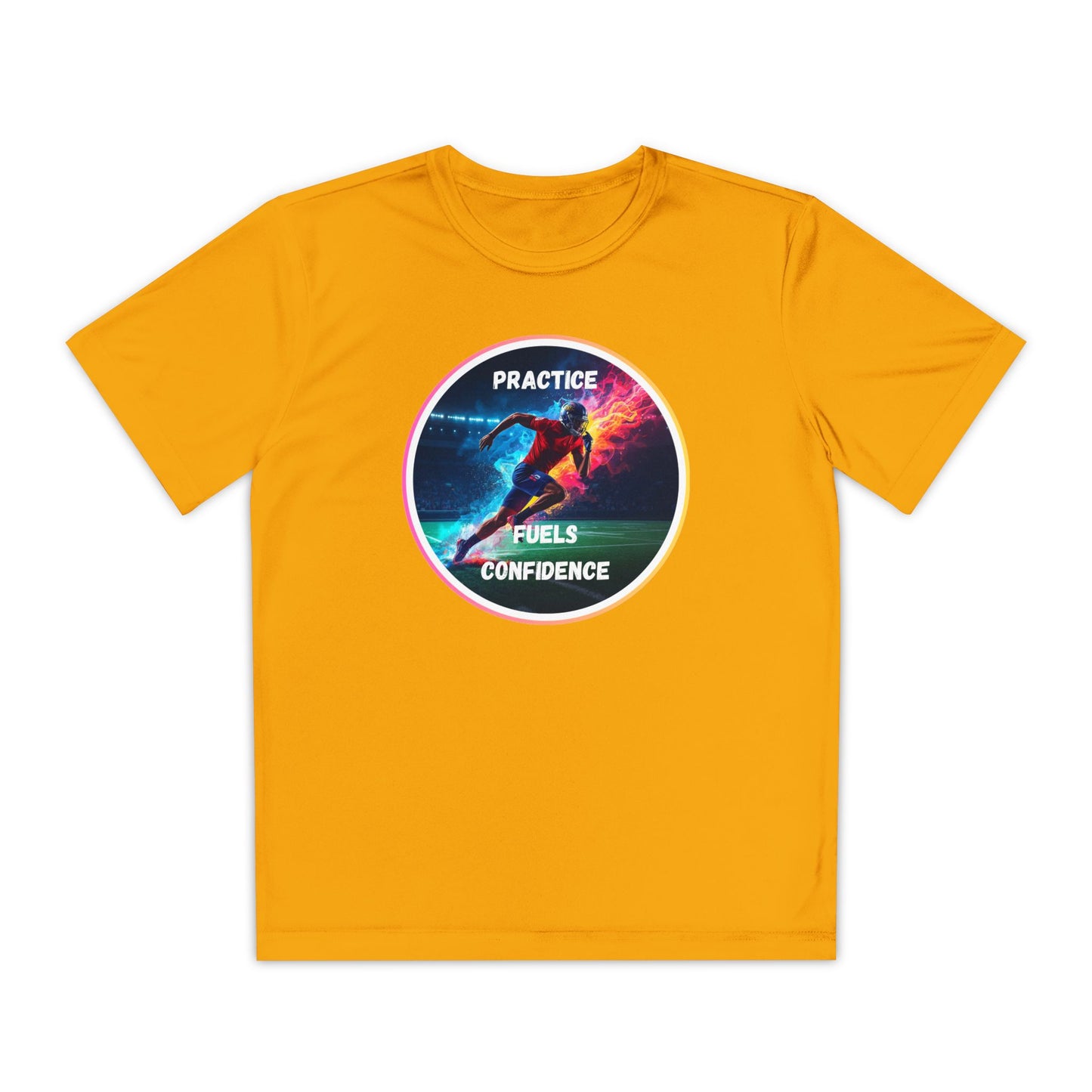 PRACTICE FUELS CONFIDENCE - Youth Athletic T-Shirt, Motivational Practice Tee for Young Athletes, Sports Team Gear, Training Apparel, Gift for Runners