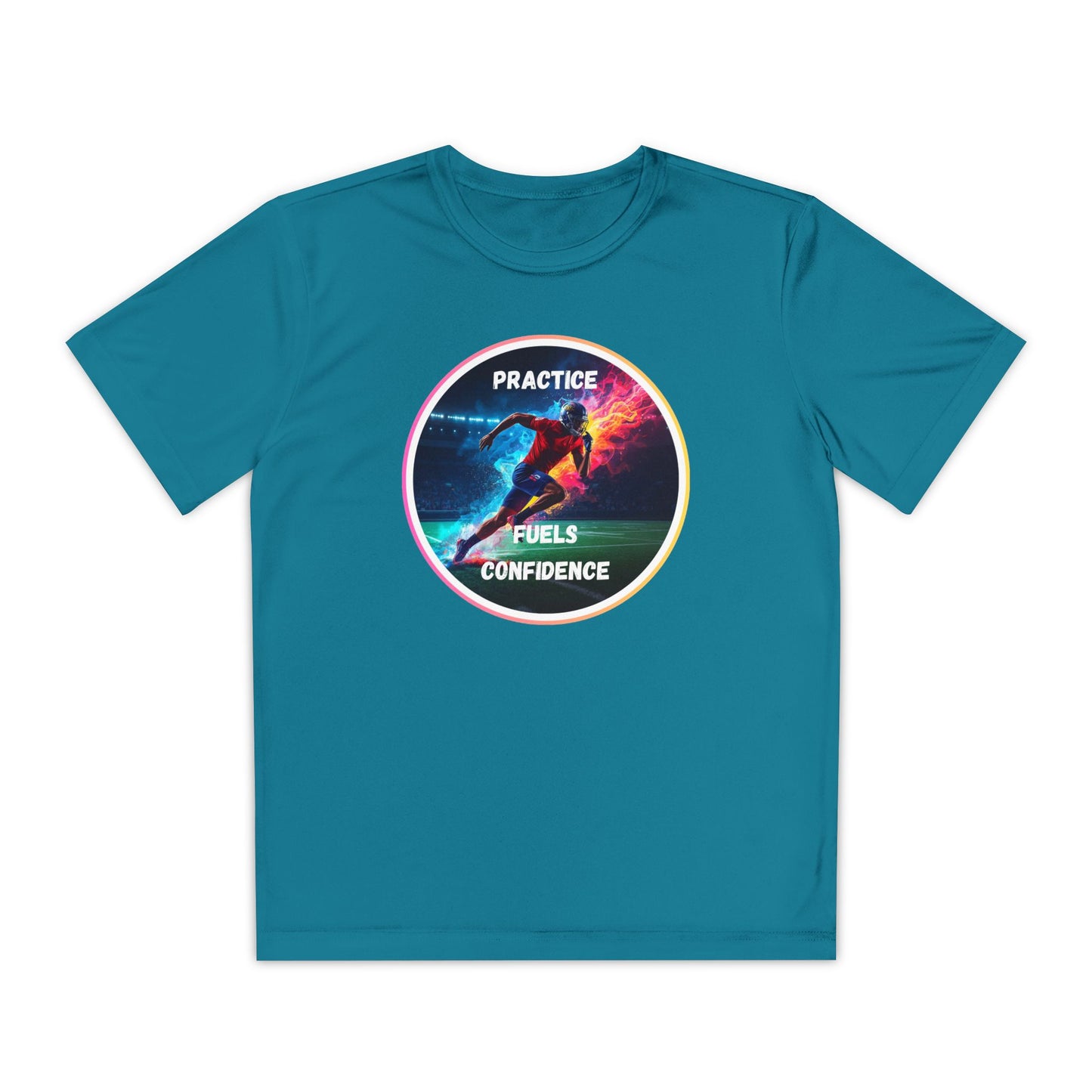 PRACTICE FUELS CONFIDENCE - Youth Athletic T-Shirt, Motivational Practice Tee for Young Athletes, Sports Team Gear, Training Apparel, Gift for Runners