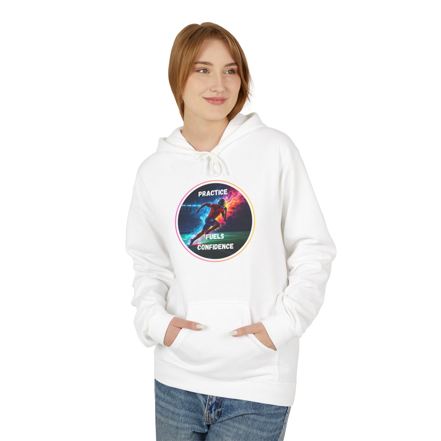 PRACTICE MODIVATIONAL - Inspirational Hoodie, Unisex Midweight Hoodie for Relaxation, Gift for Friends, Motivational Sweatshirt, Warm Fleece, Everyday Comfort