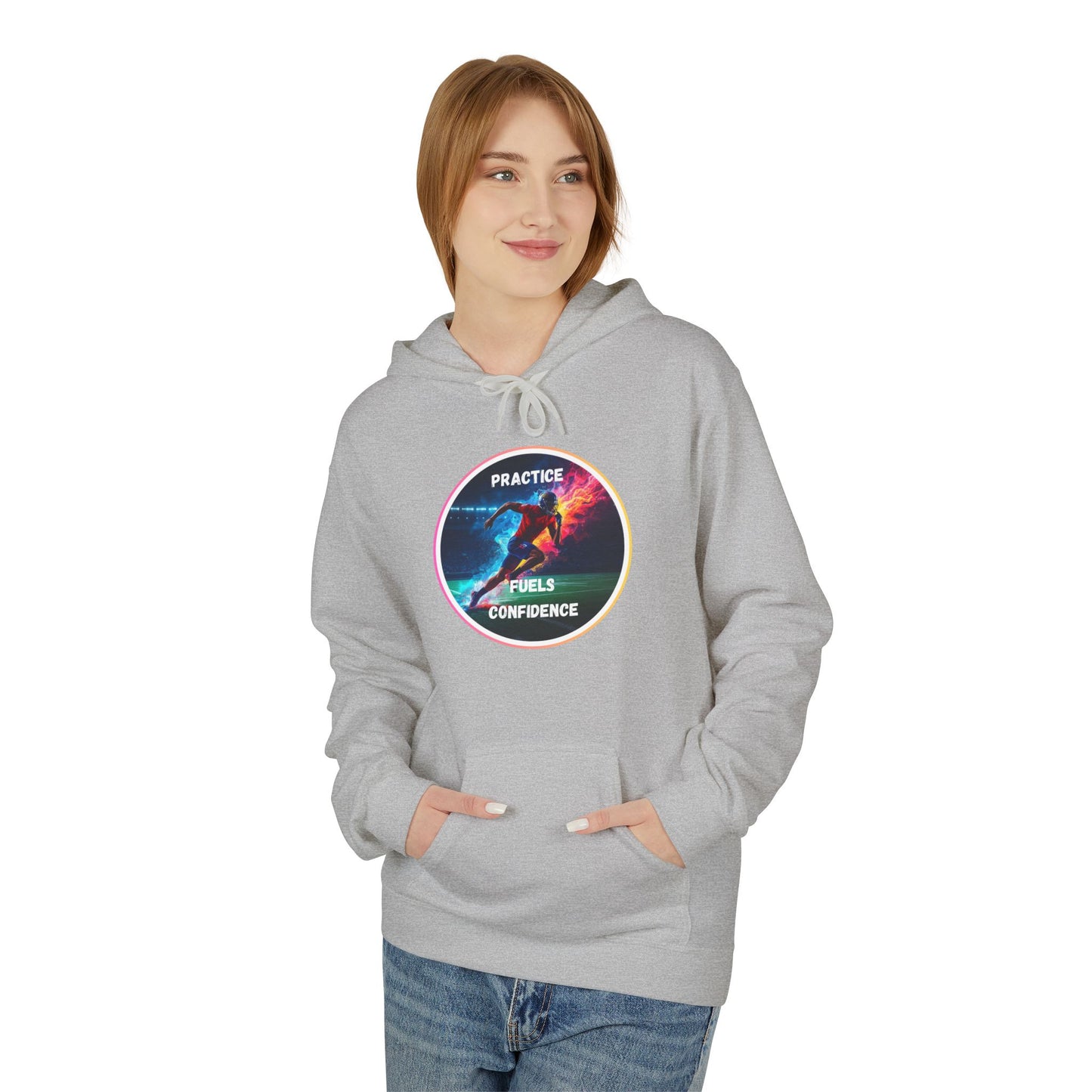 PRACTICE MODIVATIONAL - Inspirational Hoodie, Unisex Midweight Hoodie for Relaxation, Gift for Friends, Motivational Sweatshirt, Warm Fleece, Everyday Comfort