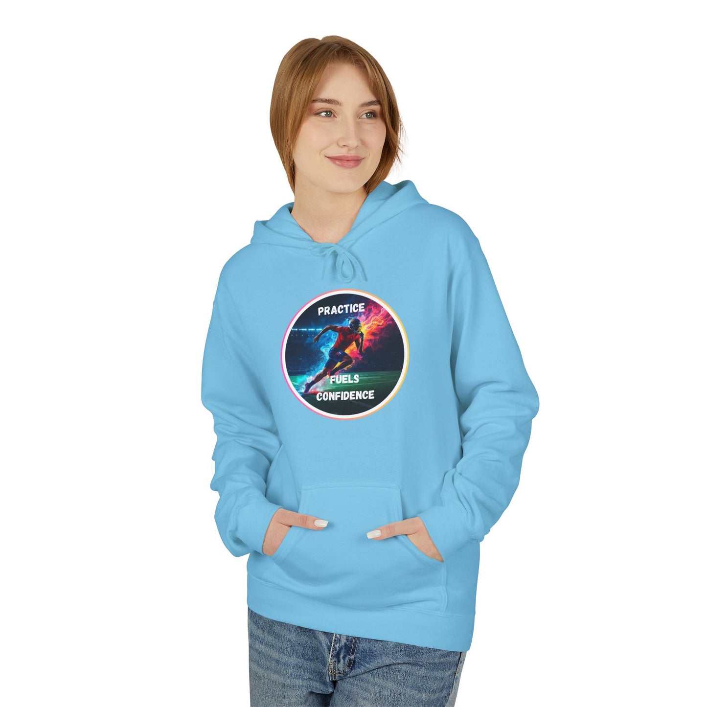 PRACTICE MODIVATIONAL - Inspirational Hoodie, Unisex Midweight Hoodie for Relaxation, Gift for Friends, Motivational Sweatshirt, Warm Fleece, Everyday Comfort