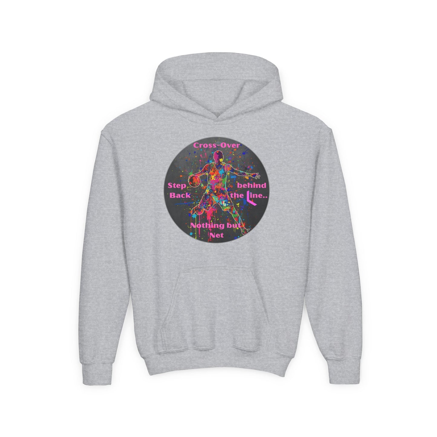 BASKETBALL INSPIRATIONAL Colorful Youth Hoodie - Inspirational Streetwear, Motivational Gift, Everyday Comfort, Trendy Fashion, Creative Self-Expression
