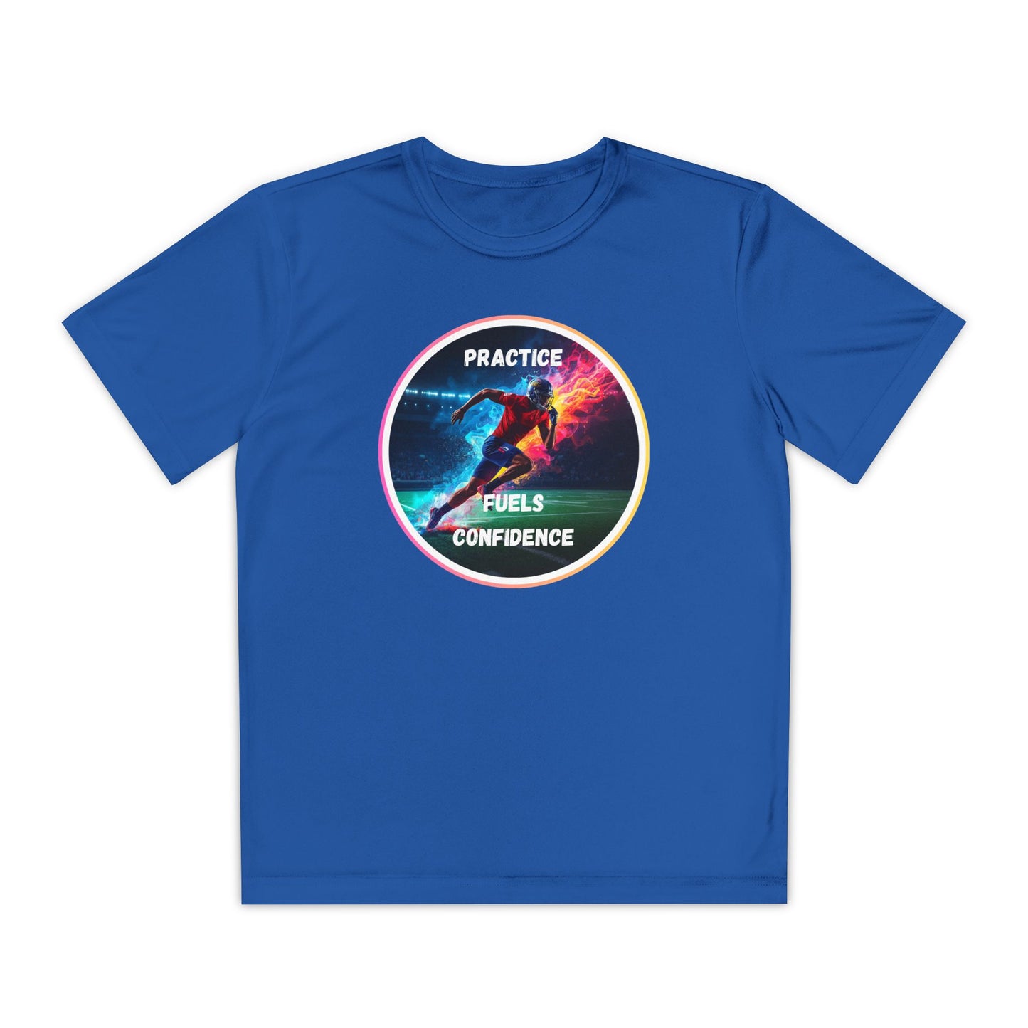 PRACTICE FUELS CONFIDENCE - Youth Athletic T-Shirt, Motivational Practice Tee for Young Athletes, Sports Team Gear, Training Apparel, Gift for Runners