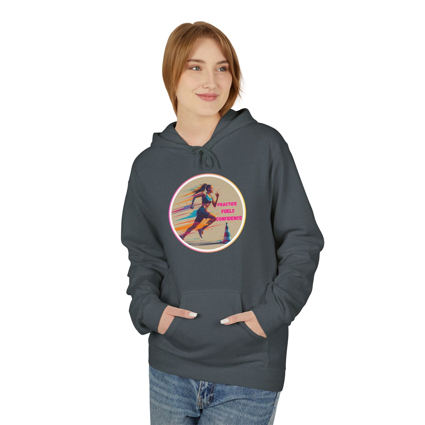 PRACTICE MODIVATIONAL - Women's Inspirational Hoodie, Unisex Midweight Hoodie for Relaxation, Gift for Friends, Motivational Sweatshirt, Warm Fleece, Everyday Comfort