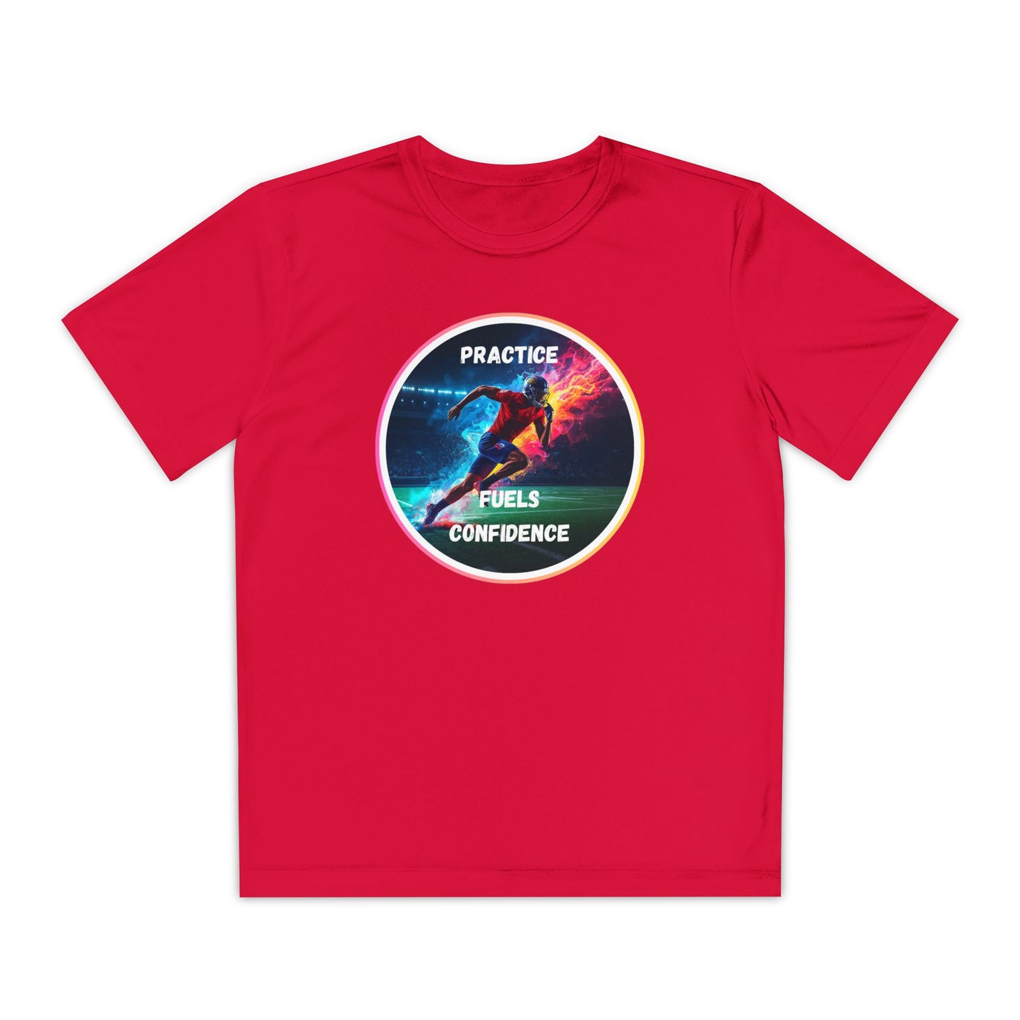 PRACTICE FUELS CONFIDENCE - Youth Athletic T-Shirt, Motivational Practice Tee for Young Athletes, Sports Team Gear, Training Apparel, Gift for Runners