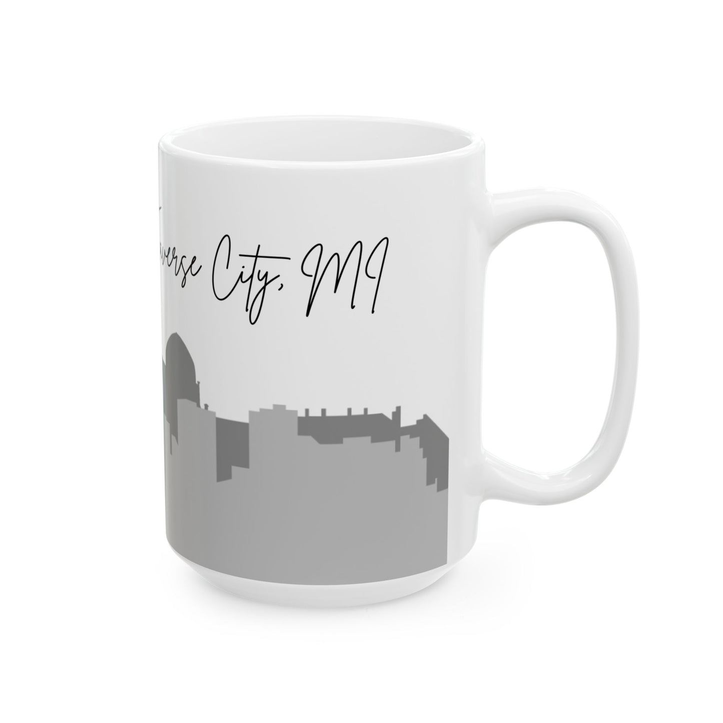 ENJOY THE BREW - TRAVERSE CITY skyLINE Ceramic Mug - 11oz & 15oz Coffee Cup for Skyline Lovers