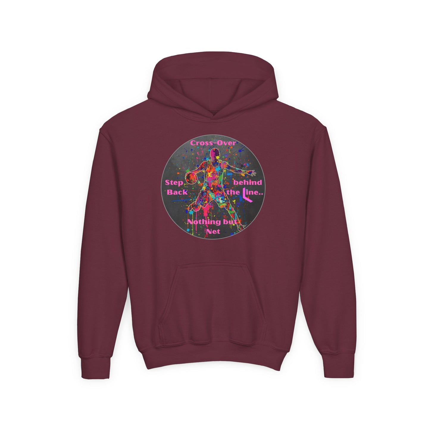 BASKETBALL INSPIRATIONAL Colorful Youth Hoodie - Inspirational Streetwear, Motivational Gift, Everyday Comfort, Trendy Fashion, Creative Self-Expression
