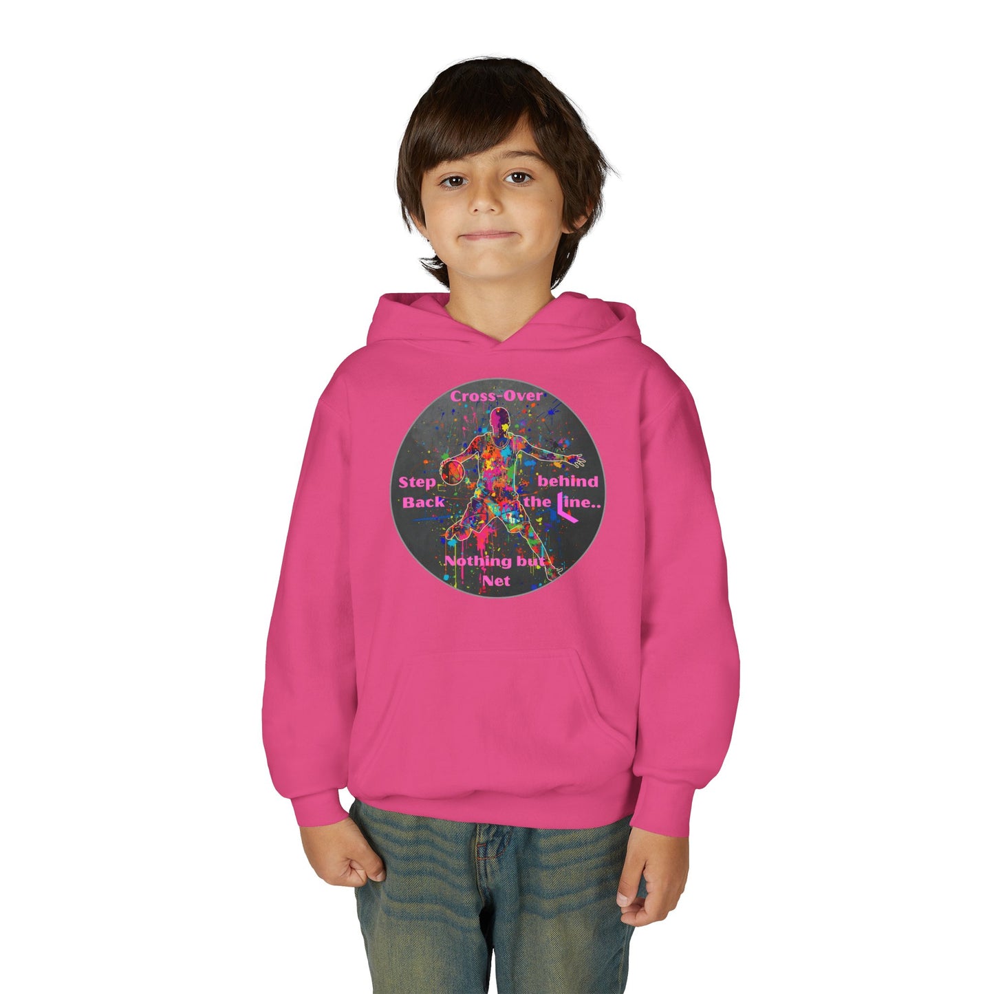BASKETBALL INSPIRATIONAL Colorful Youth Hoodie - Inspirational Streetwear, Motivational Gift, Everyday Comfort, Trendy Fashion, Creative Self-Expression