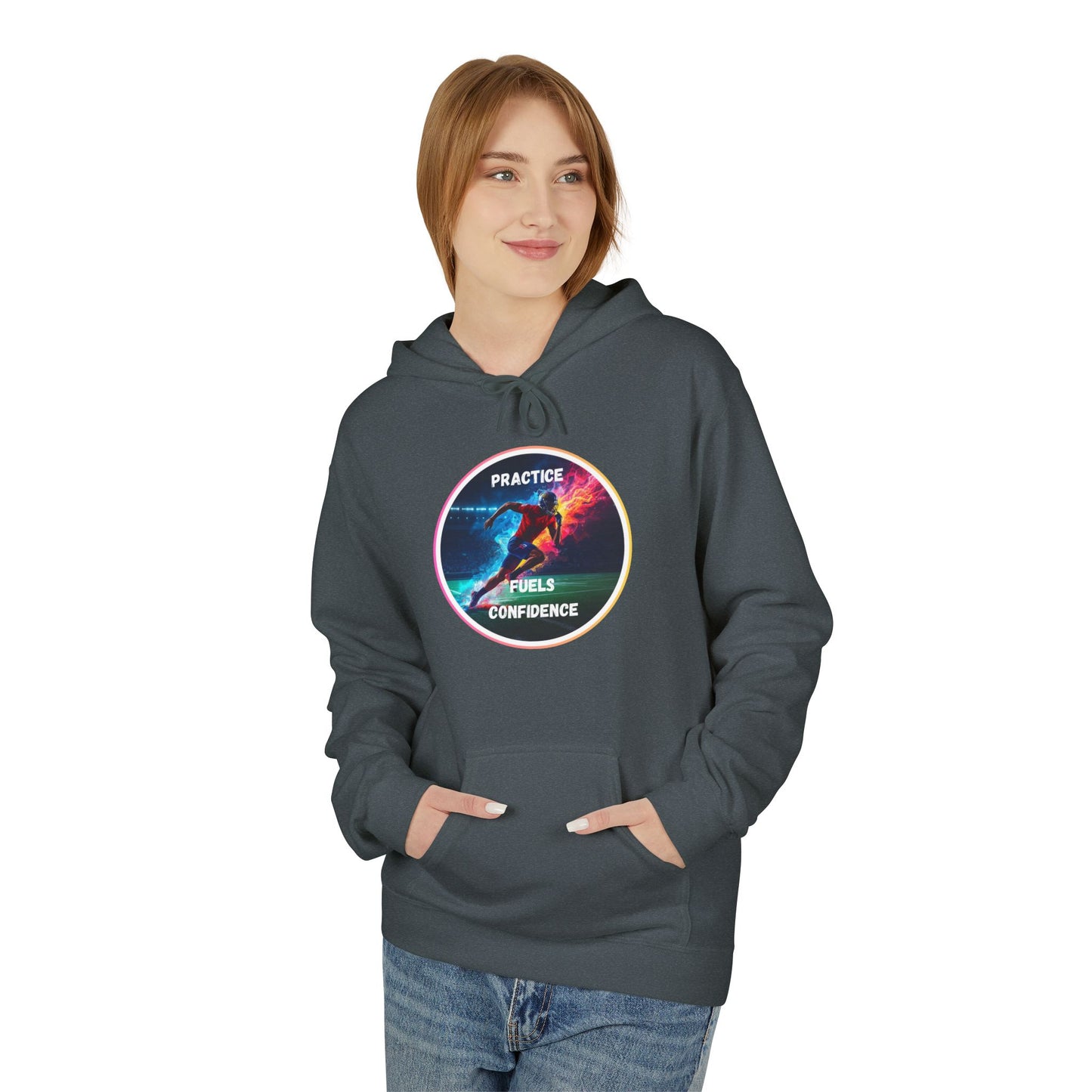 PRACTICE MODIVATIONAL - Inspirational Hoodie, Unisex Midweight Hoodie for Relaxation, Gift for Friends, Motivational Sweatshirt, Warm Fleece, Everyday Comfort