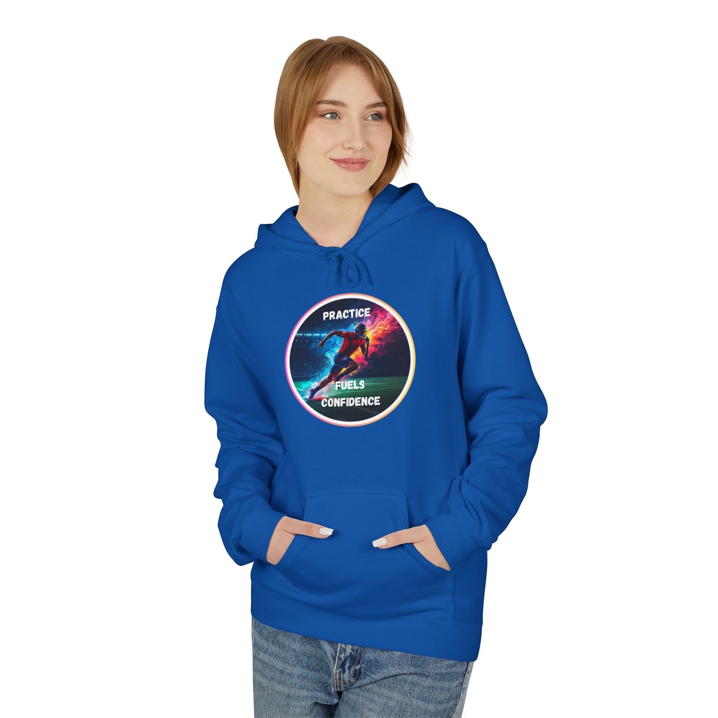 PRACTICE MODIVATIONAL - Inspirational Hoodie, Unisex Midweight Hoodie for Relaxation, Gift for Friends, Motivational Sweatshirt, Warm Fleece, Everyday Comfort