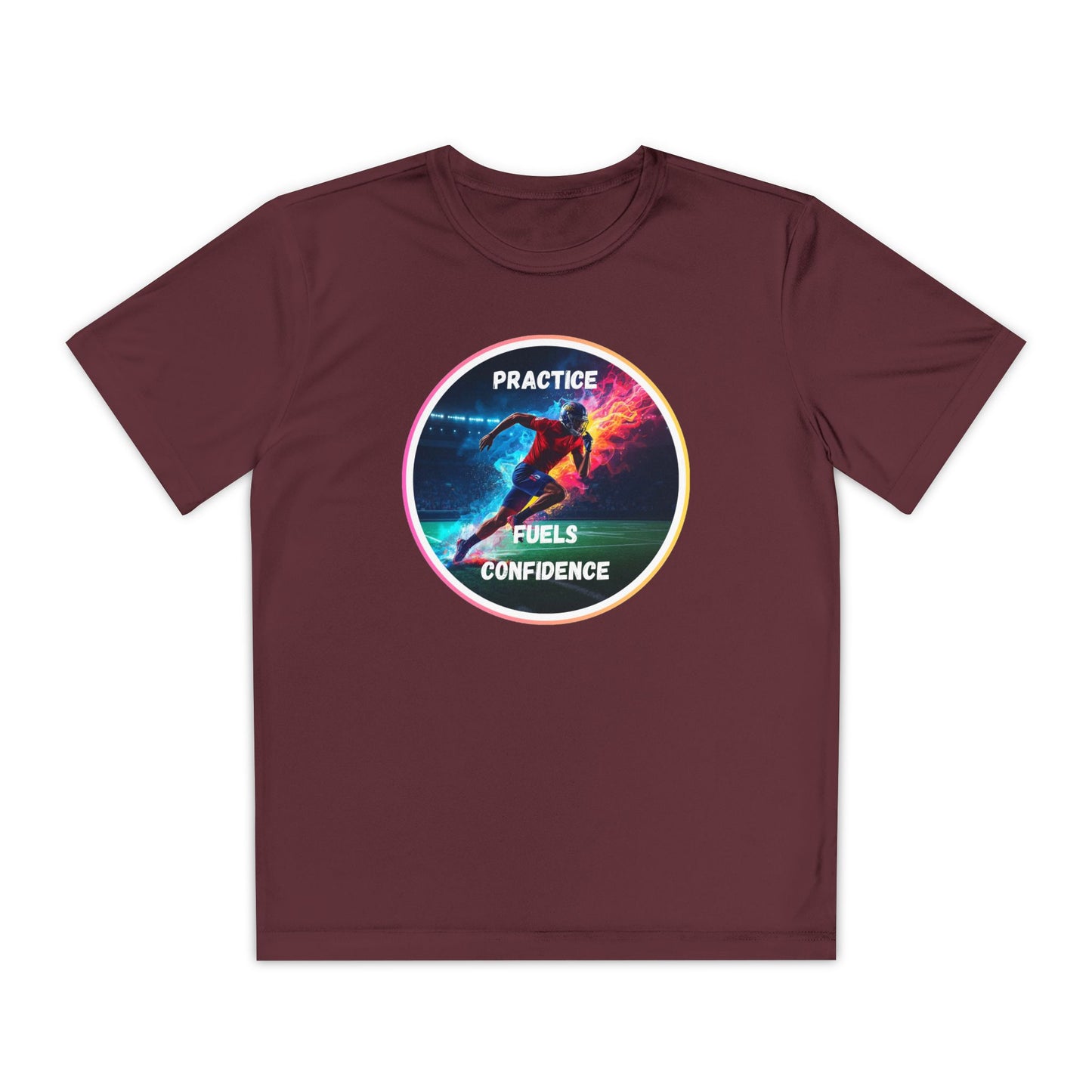 PRACTICE FUELS CONFIDENCE - Youth Athletic T-Shirt, Motivational Practice Tee for Young Athletes, Sports Team Gear, Training Apparel, Gift for Runners