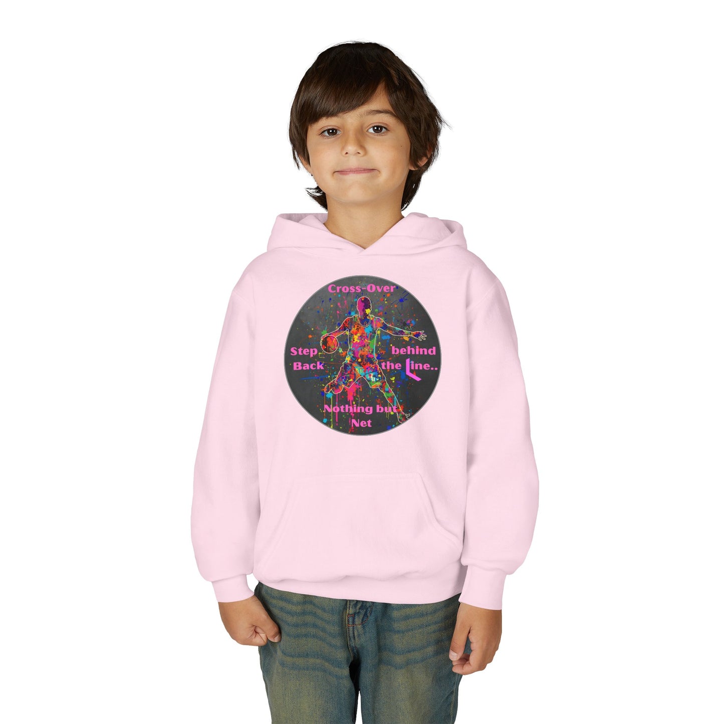 BASKETBALL INSPIRATIONAL Colorful Youth Hoodie - Inspirational Streetwear, Motivational Gift, Everyday Comfort, Trendy Fashion, Creative Self-Expression
