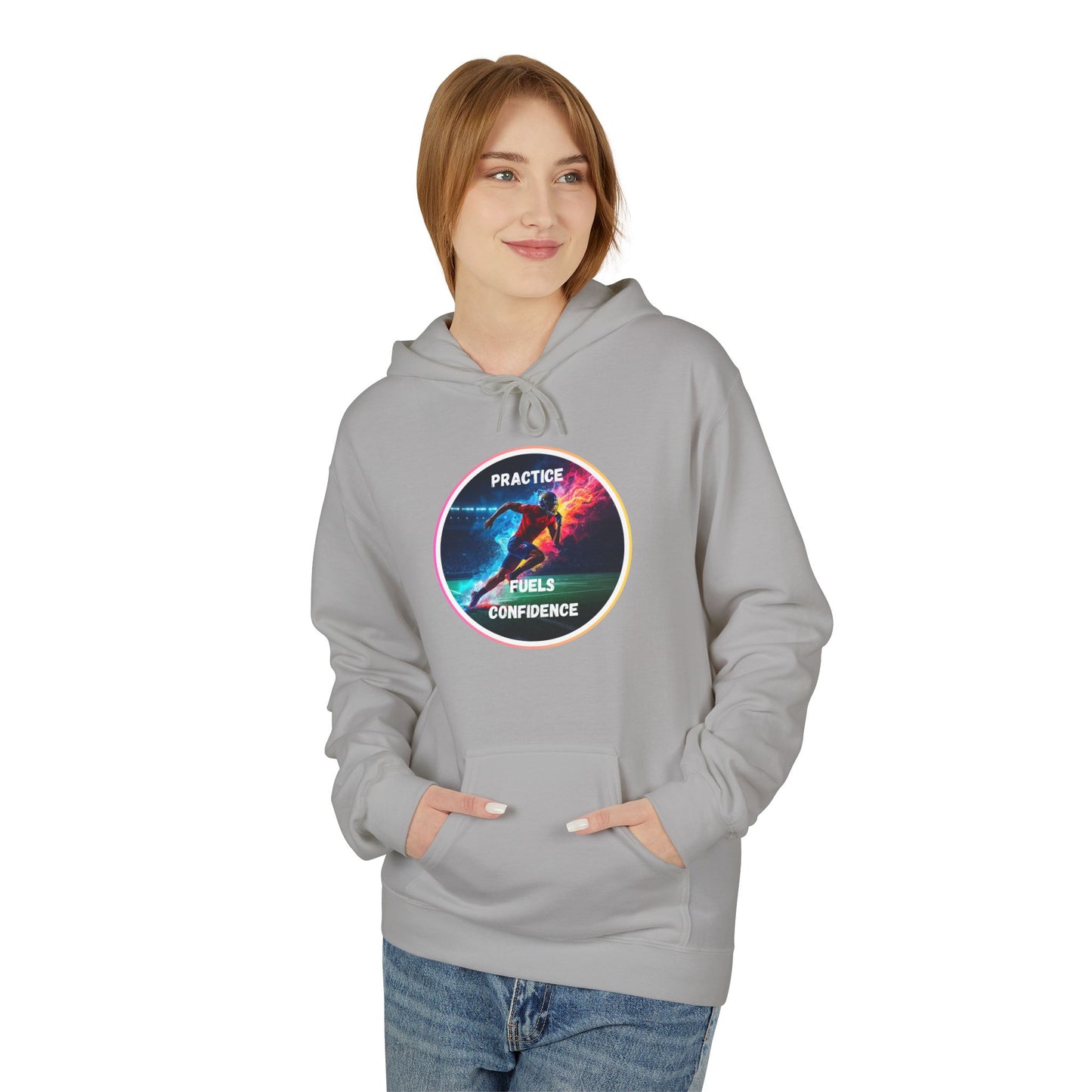PRACTICE MODIVATIONAL - Inspirational Hoodie, Unisex Midweight Hoodie for Relaxation, Gift for Friends, Motivational Sweatshirt, Warm Fleece, Everyday Comfort