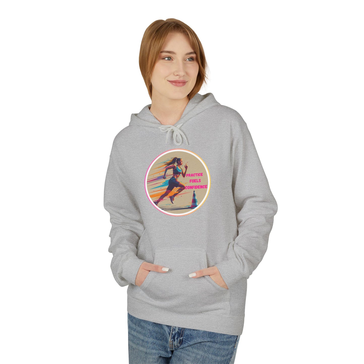 PRACTICE MODIVATIONAL - Women's Inspirational Hoodie, Unisex Midweight Hoodie for Relaxation, Gift for Friends, Motivational Sweatshirt, Warm Fleece, Everyday Comfort