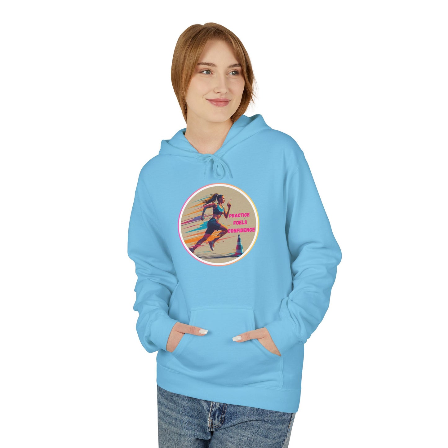 PRACTICE MODIVATIONAL - Women's Inspirational Hoodie, Unisex Midweight Hoodie for Relaxation, Gift for Friends, Motivational Sweatshirt, Warm Fleece, Everyday Comfort