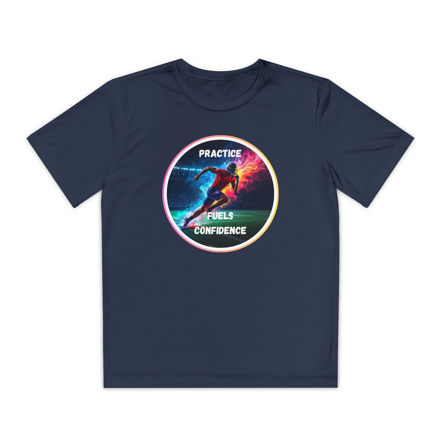 PRACTICE FUELS CONFIDENCE - Youth Athletic T-Shirt, Motivational Practice Tee for Young Athletes, Sports Team Gear, Training Apparel, Gift for Runners