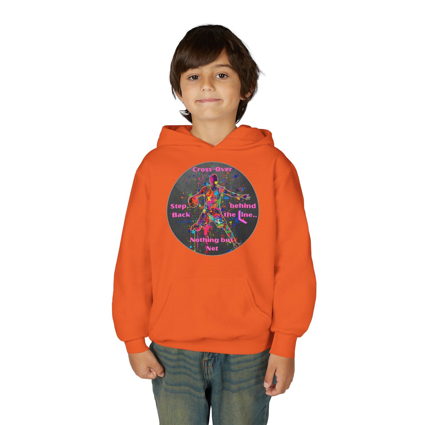 BASKETBALL INSPIRATIONAL Colorful Youth Hoodie - Inspirational Streetwear, Motivational Gift, Everyday Comfort, Trendy Fashion, Creative Self-Expression