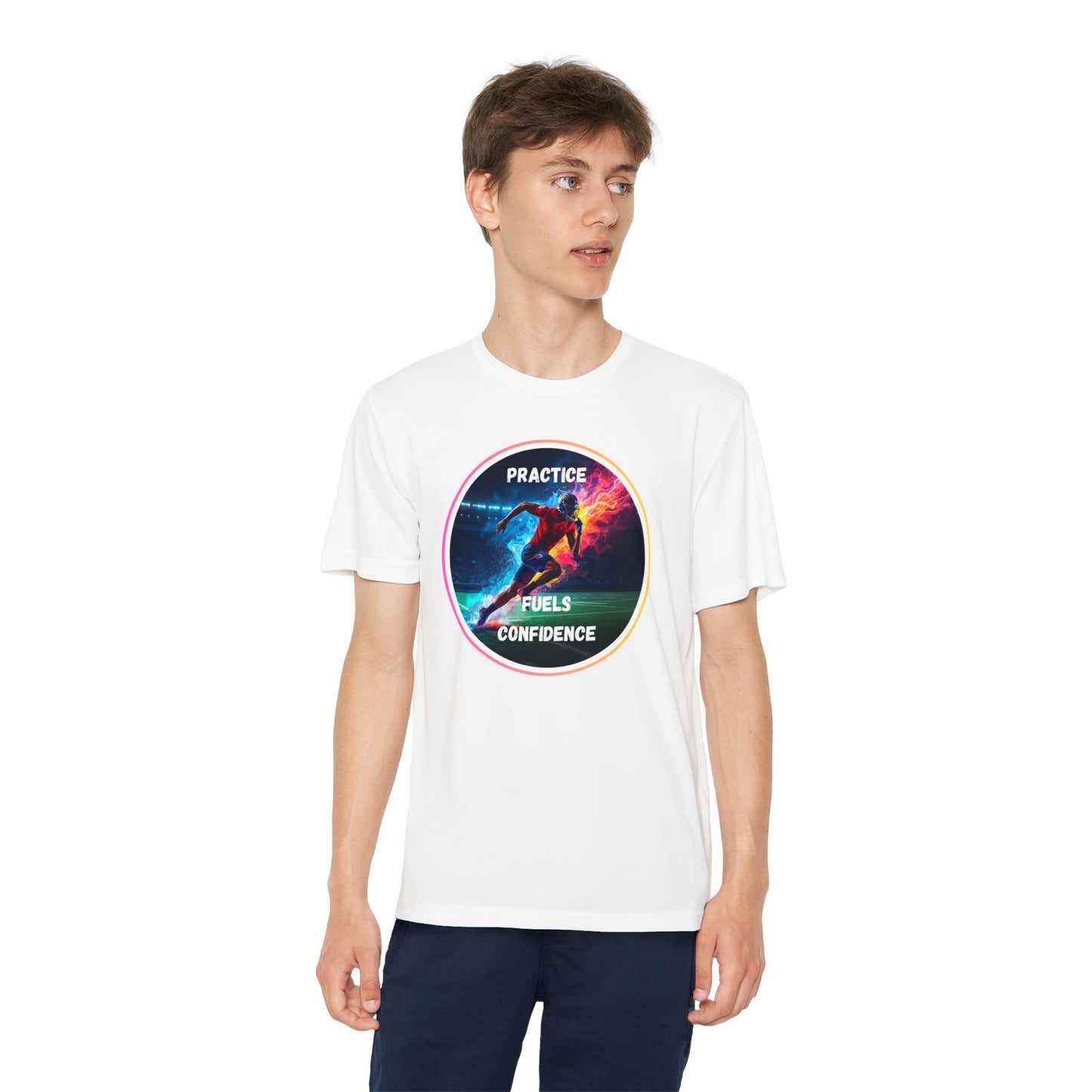 PRACTICE FUELS CONFIDENCE - Youth Athletic T-Shirt, Motivational Practice Tee for Young Athletes, Sports Team Gear, Training Apparel, Gift for Runners