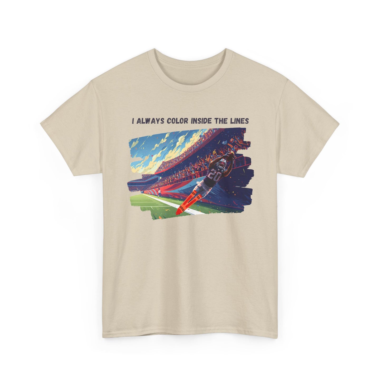 FOOTBALL COLOR INSIDE THE LINES - Creative Spirit Unisex Heavy Cotton Tee - Perfect Gift for Artists, Colorful Expression, Artistic Lifestyle, Casual Wear, Everyday Comfort