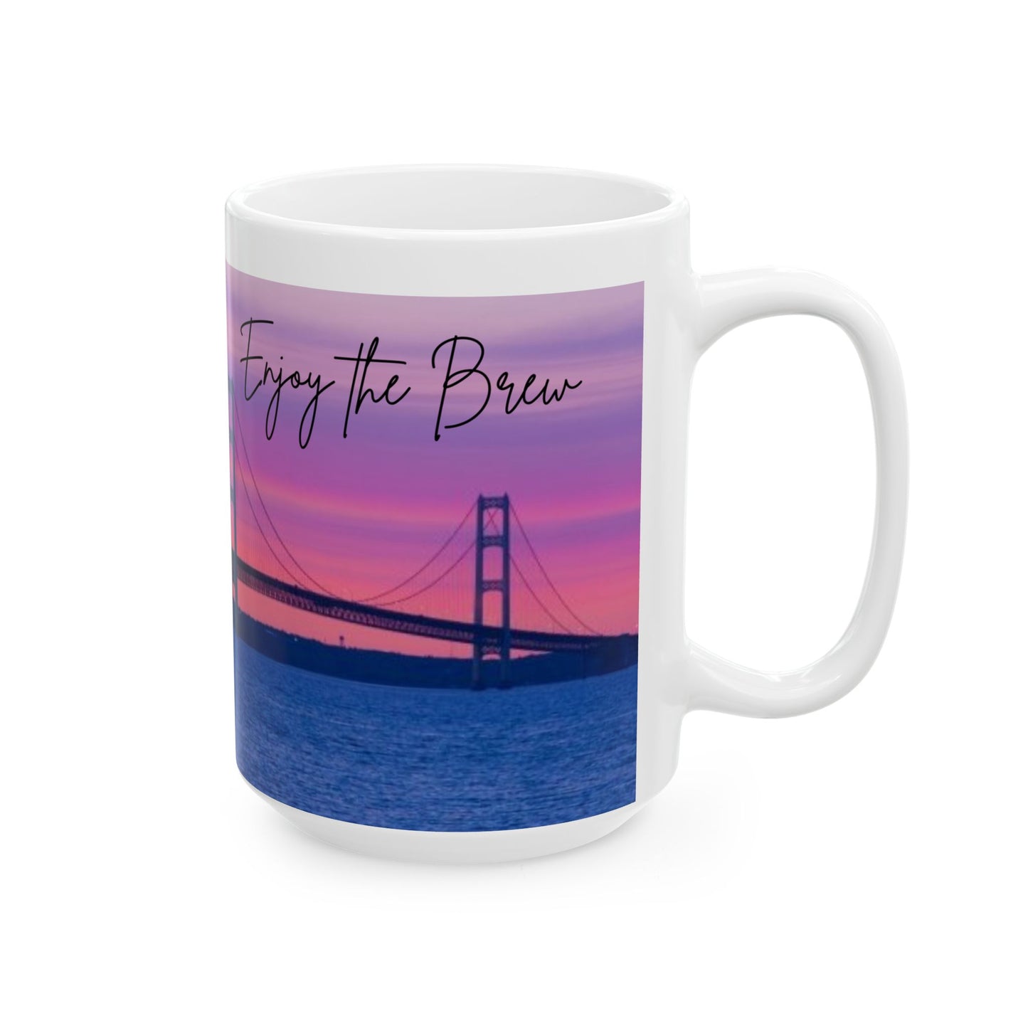 ENJOY THE BREW - UP NORTH  skyLINE Ceramic Mug - 11oz & 15oz Coffee Cup for Skyline Lovers