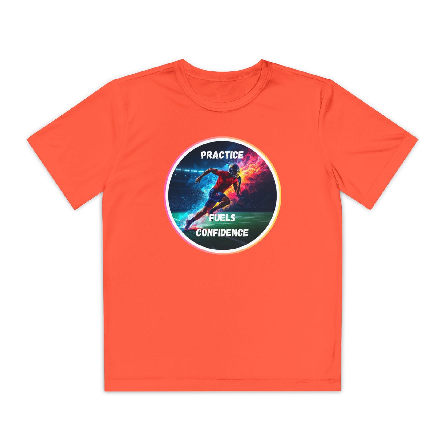 PRACTICE FUELS CONFIDENCE - Youth Athletic T-Shirt, Motivational Practice Tee for Young Athletes, Sports Team Gear, Training Apparel, Gift for Runners