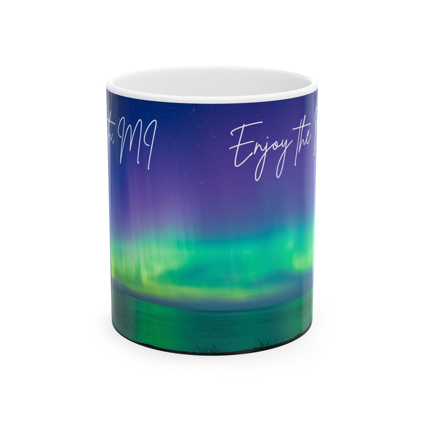 ENJOY THE BREW - UP NORTH MI  skyLINE Ceramic Mug - 11oz & 15oz Coffee Cup for Skyline Lovers