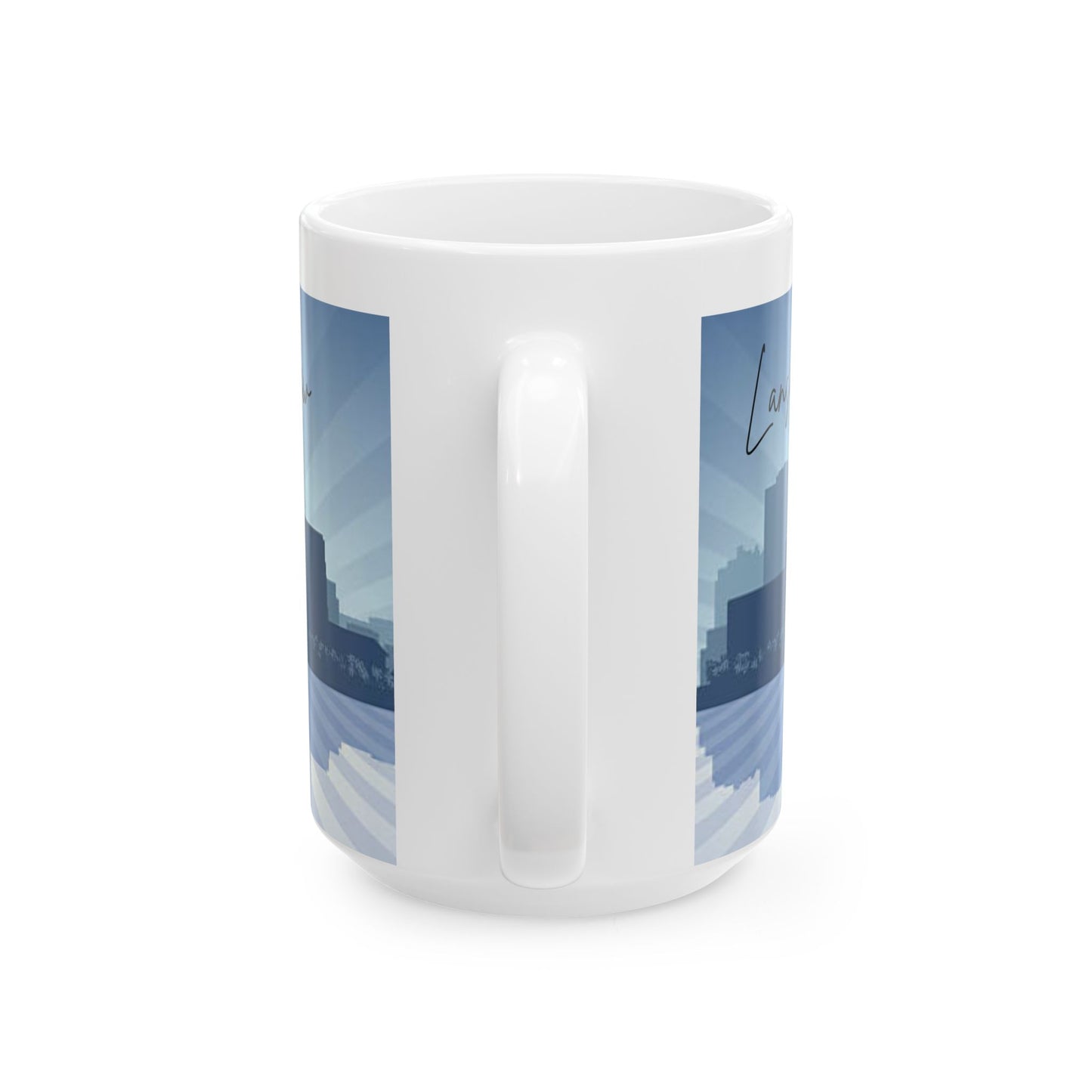 ENJOY THE BREW - LANSING Landscape Ceramic Mug - 11oz & 15oz Coffee Cup for Skyline Lovers