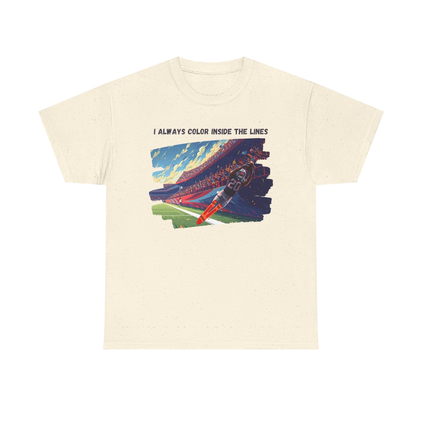 FOOTBALL COLOR INSIDE THE LINES - Creative Spirit Unisex Heavy Cotton Tee - Perfect Gift for Artists, Colorful Expression, Artistic Lifestyle, Casual Wear, Everyday Comfort