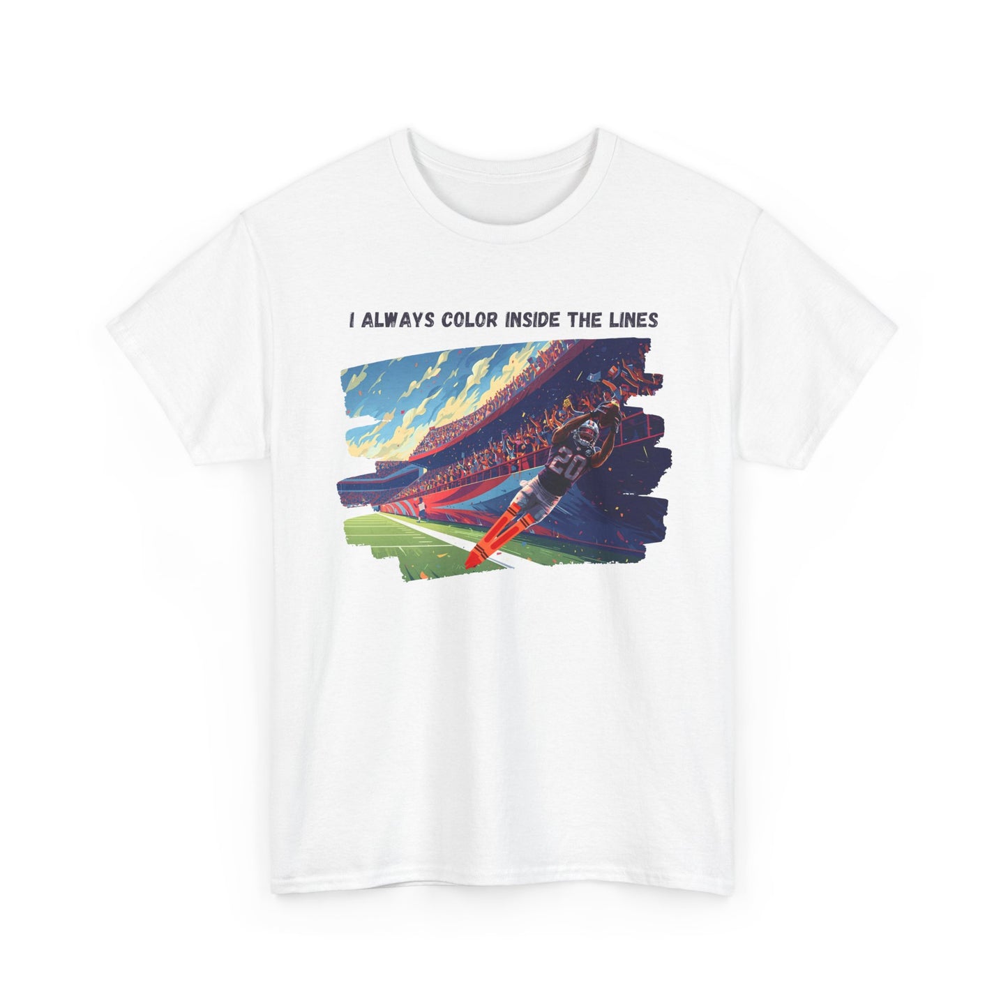 FOOTBALL COLOR INSIDE THE LINES - Creative Spirit Unisex Heavy Cotton Tee - Perfect Gift for Artists, Colorful Expression, Artistic Lifestyle, Casual Wear, Everyday Comfort