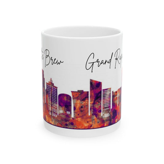 ENJOY THE BREW - GRAND RAPIDS skyLINE Ceramic Mug - 11oz & 15oz Coffee Cup for Skyline Lovers