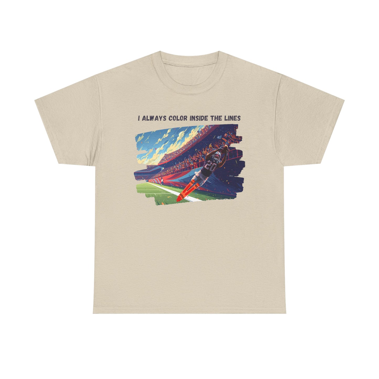 FOOTBALL COLOR INSIDE THE LINES - Creative Spirit Unisex Heavy Cotton Tee - Perfect Gift for Artists, Colorful Expression, Artistic Lifestyle, Casual Wear, Everyday Comfort
