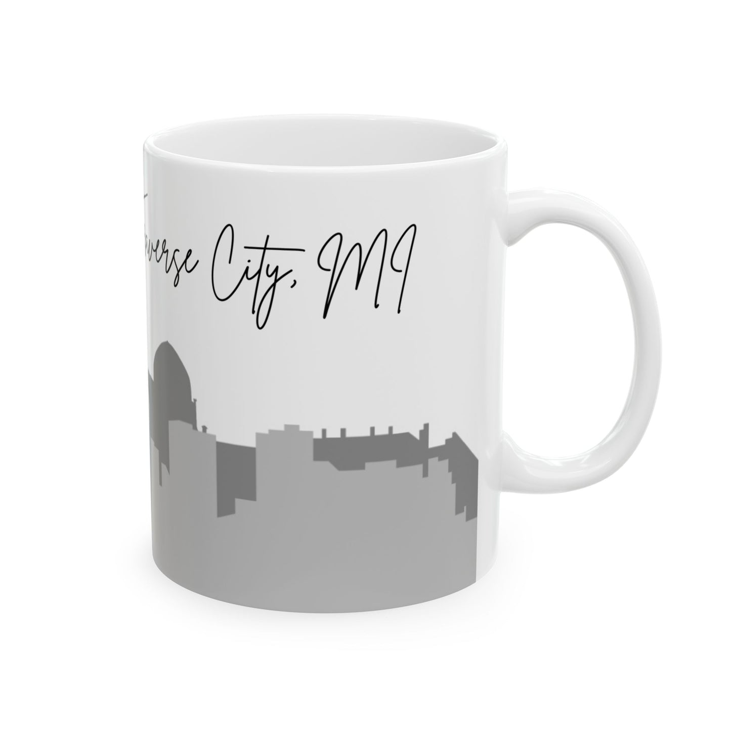 ENJOY THE BREW - TRAVERSE CITY skyLINE Ceramic Mug - 11oz & 15oz Coffee Cup for Skyline Lovers