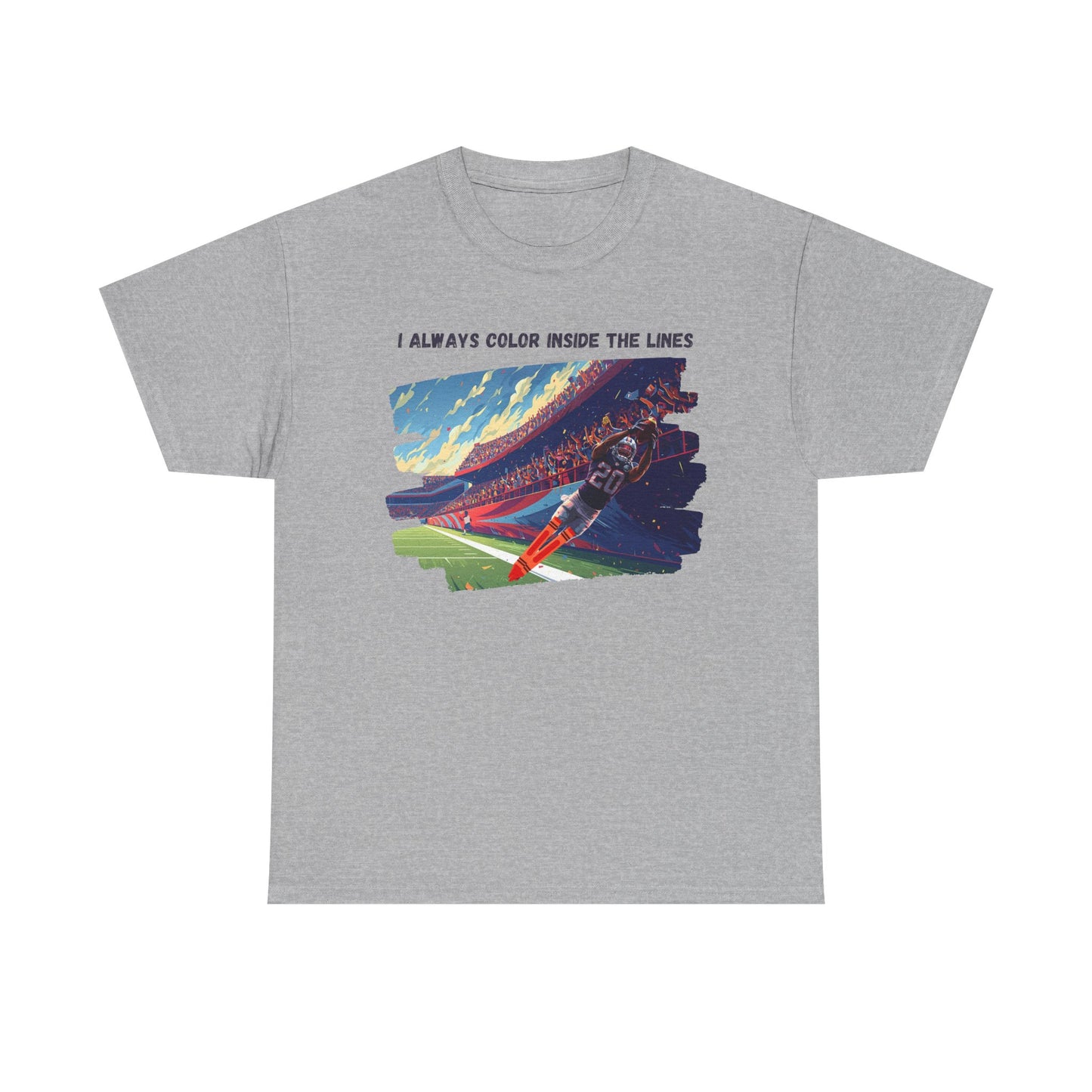 FOOTBALL COLOR INSIDE THE LINES - Creative Spirit Unisex Heavy Cotton Tee - Perfect Gift for Artists, Colorful Expression, Artistic Lifestyle, Casual Wear, Everyday Comfort