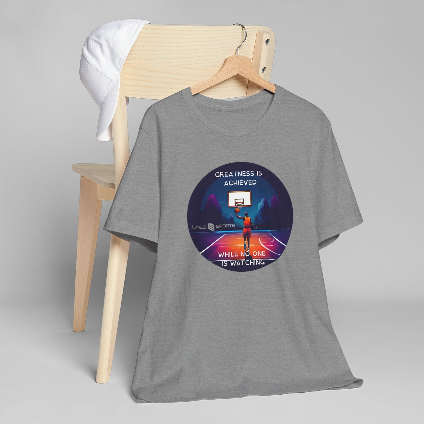 Basketball - Greatness - Inspirational -  Lines Sports Unisex Vintage / Unisex T-Shirt – Casual Athletic Apparel