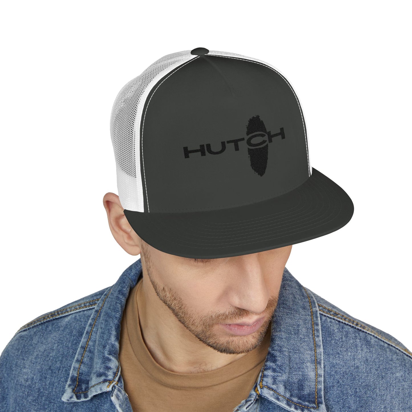 Stylish 5 Panel Trucker Cap with Embroidery, Fashion Hat, Outdoor Cap, Gift for Him, Adjustable Headwear