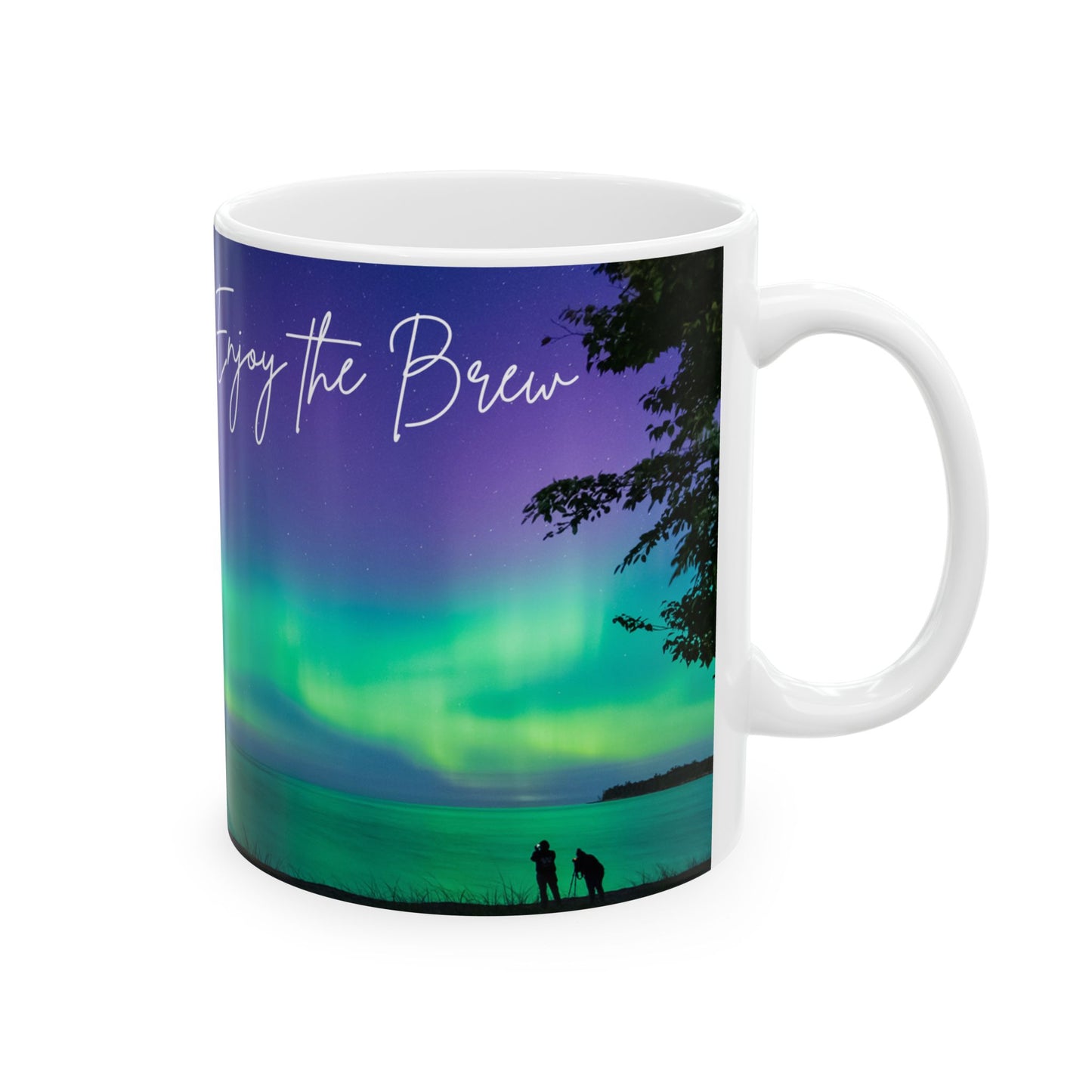 ENJOY THE BREW - UP NORTH MI  skyLINE Ceramic Mug - 11oz & 15oz Coffee Cup for Skyline Lovers