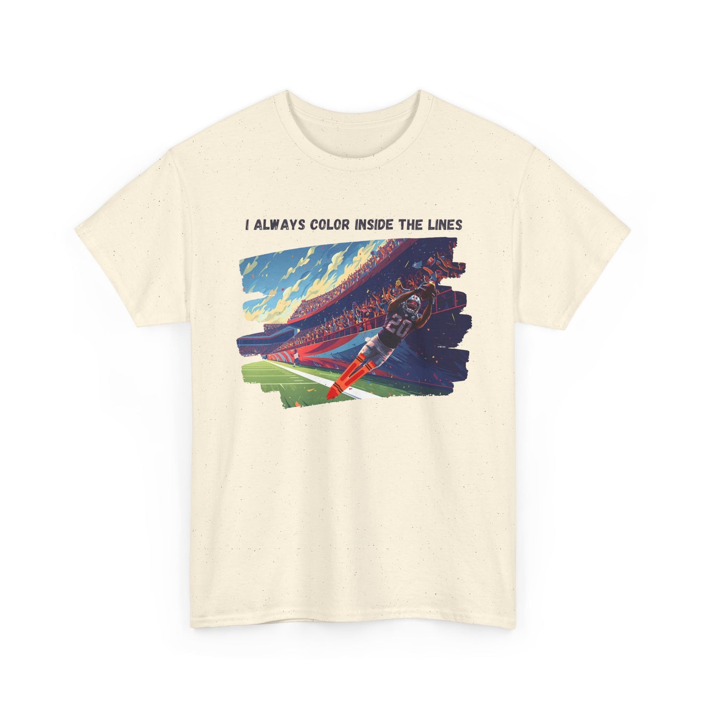 FOOTBALL COLOR INSIDE THE LINES - Creative Spirit Unisex Heavy Cotton Tee - Perfect Gift for Artists, Colorful Expression, Artistic Lifestyle, Casual Wear, Everyday Comfort