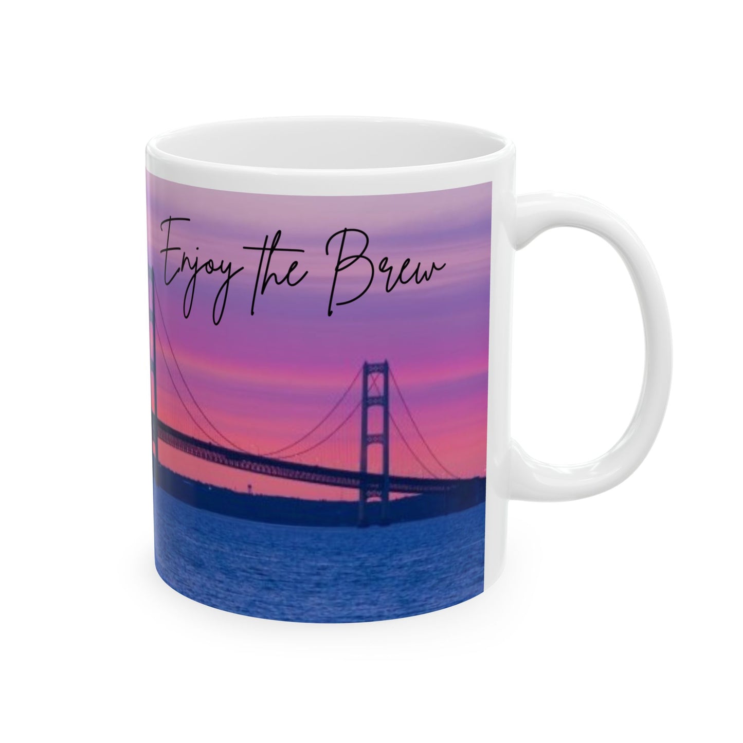 ENJOY THE BREW - UP NORTH  skyLINE Ceramic Mug - 11oz & 15oz Coffee Cup for Skyline Lovers