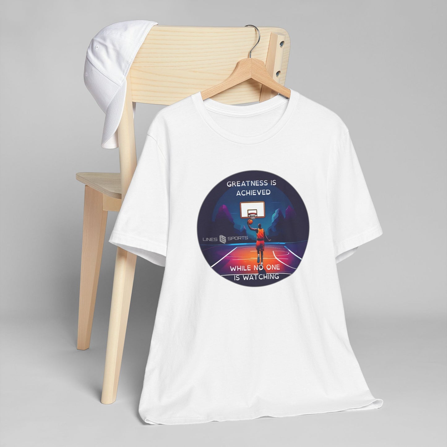 Basketball - Greatness - Inspirational -  Lines Sports Unisex Vintage / Unisex T-Shirt – Casual Athletic Apparel