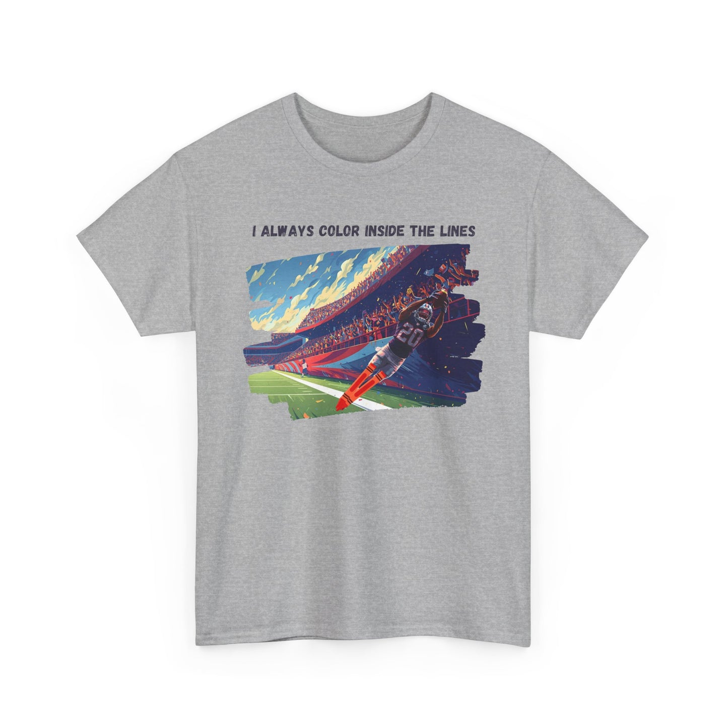 FOOTBALL COLOR INSIDE THE LINES - Creative Spirit Unisex Heavy Cotton Tee - Perfect Gift for Artists, Colorful Expression, Artistic Lifestyle, Casual Wear, Everyday Comfort
