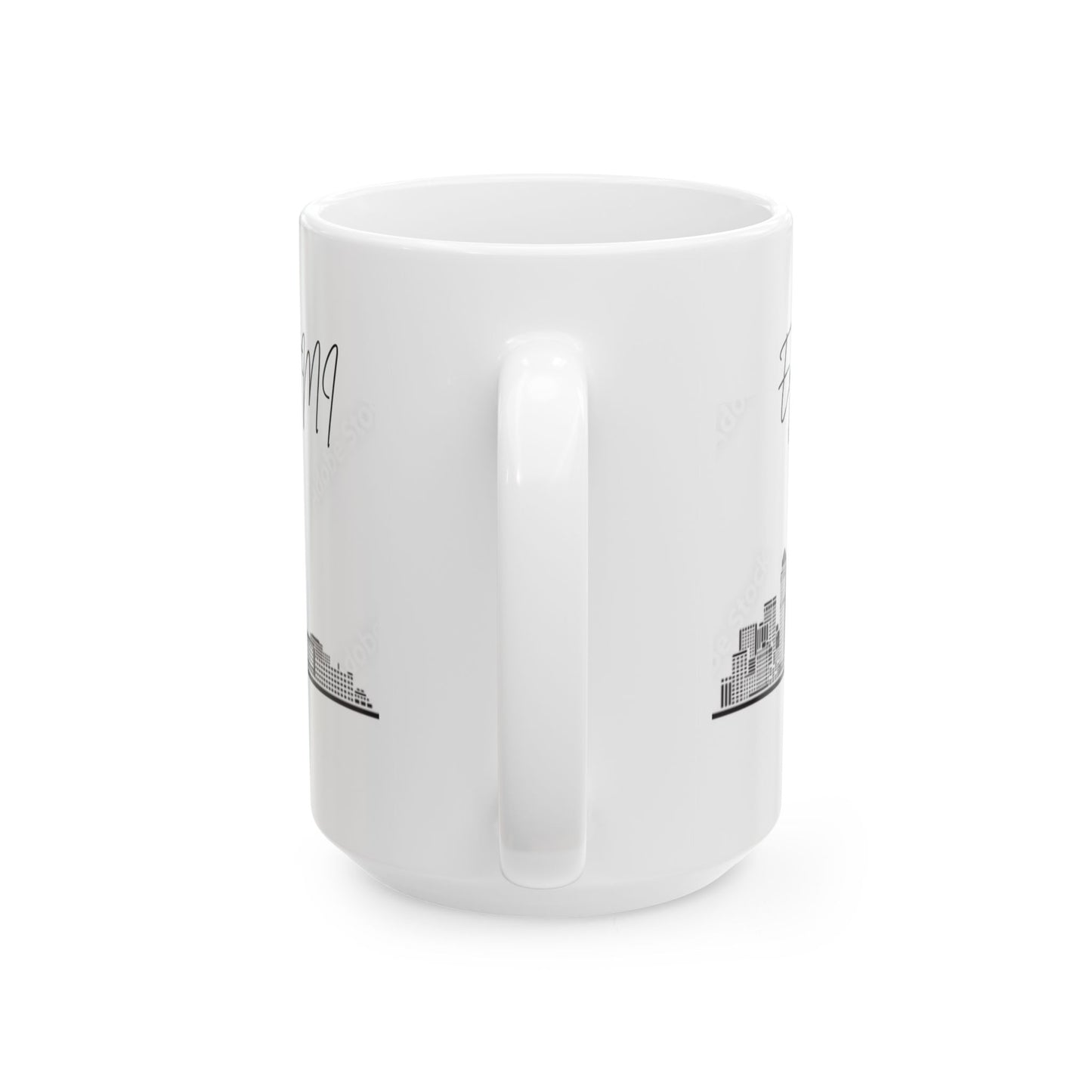 DETROIT MI skyLINE - ENJOY THE BREW -  Ceramic Mug - 11oz & 15oz Coffee Cup for Skyline Lovers